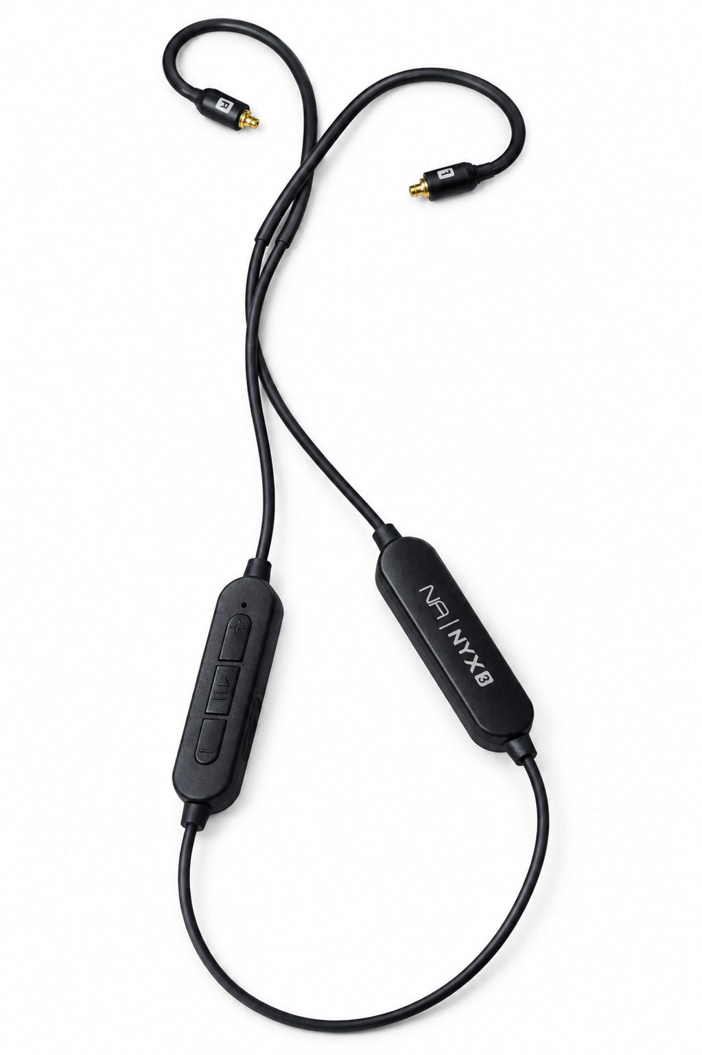 Nyx3 wireless IEM cable with pre-formed ear hooks and gold-plated connectors